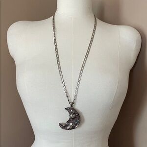 BCBG Silver Moon Pendant Necklace
